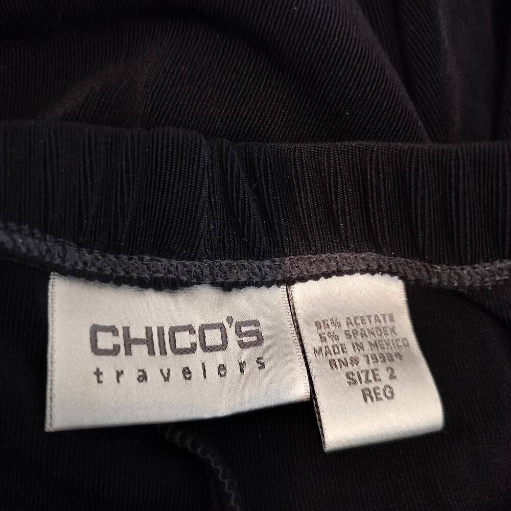 Chico's Travelers Wide Leg Pants Slinky Pull On - Picture 7 of 7